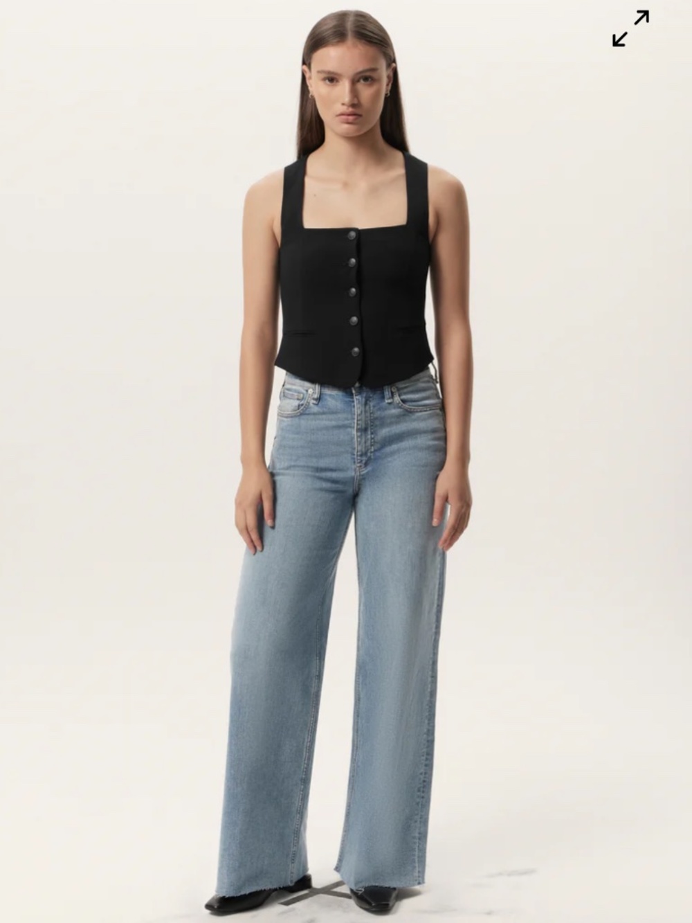 Rag & bone Sofie Ultra High Rise Wide-Leg Jean Whitney Denim - Picture 3 of 13
